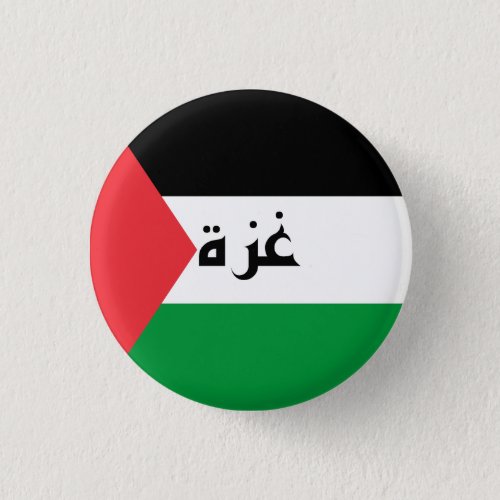 Badge Palestine Flag Gaza Arabic غزة _ Kufic Font Button