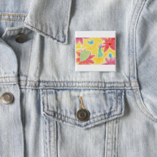 Badge Pastel Colour Rabbits Love & Joy Button