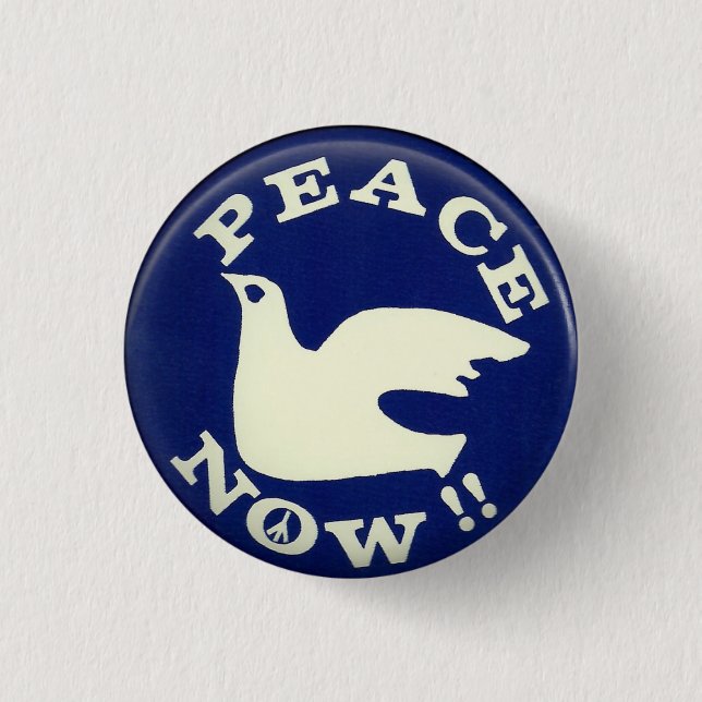 badge pin button peace now anti war vietnam (Front)