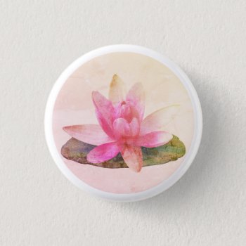 Badge : Pink Lotus Button by TINYLOTUS at Zazzle