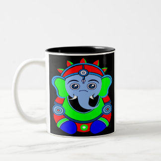 Badge playing a guitar sweet cartoon drawing of el Two-Tone coffee mug
