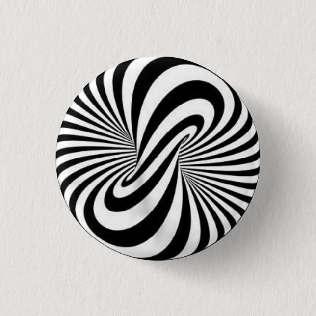 Badge - Psychedelic Art B/W  Button (Front)