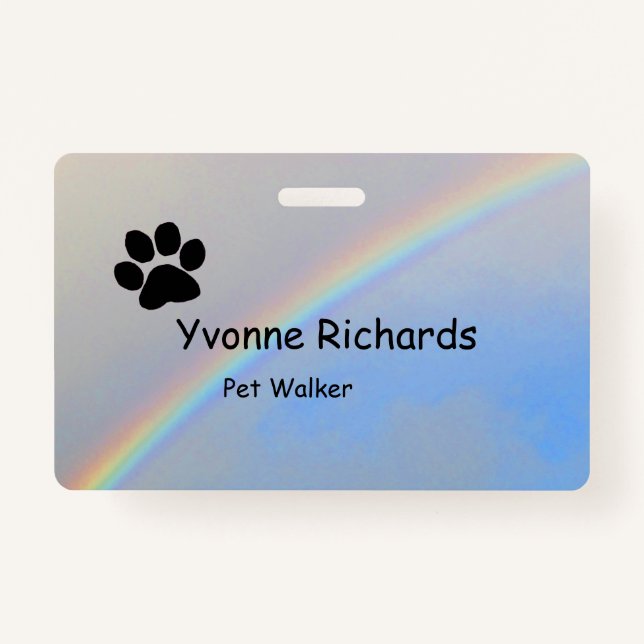 Badge - Rainbow and Paw Print (Front)