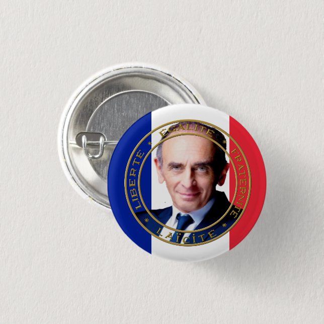 Badge Rond 2,50 Cm Zemmour président Button (Front & Back)