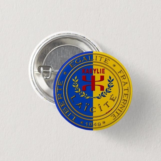 Badge rond, Kabylie laïque Button (Front & Back)
