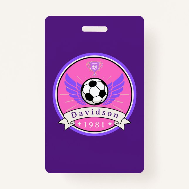 Badge - Soccer Football - Personalized - Add Name (Front)