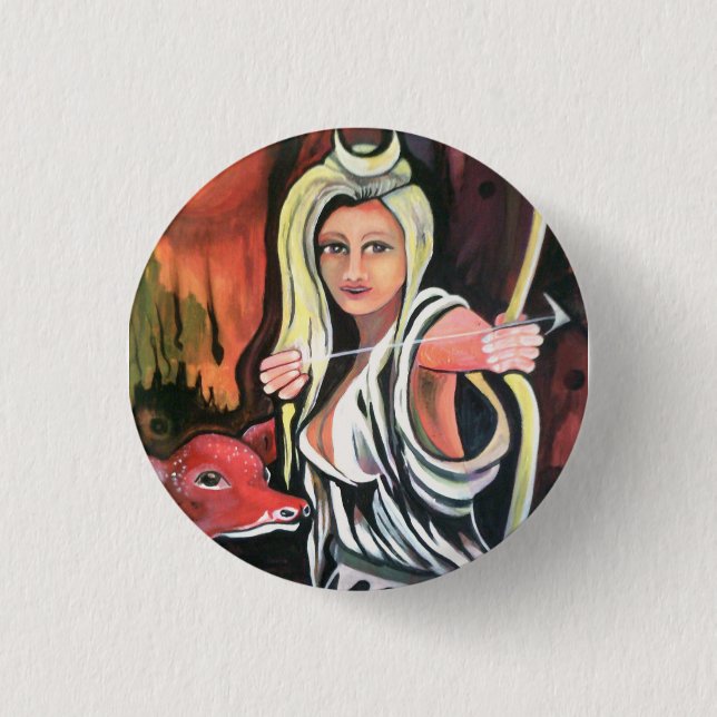 Badge: the Hunteress. Button (Front)