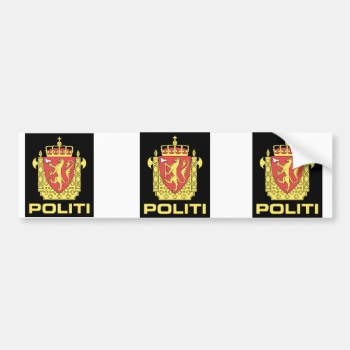 Badge the Norwegian Police Service Norway Bumper Sticker