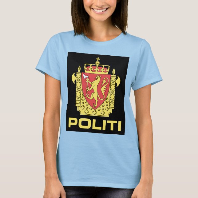 Badge the Norwegian Police Service, Norway T-Shirt (Front)