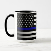 Badge # Thin Blue Line Flag Mug (Left)