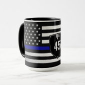 Badge # Thin Blue Line Flag Mug (Front Left)
