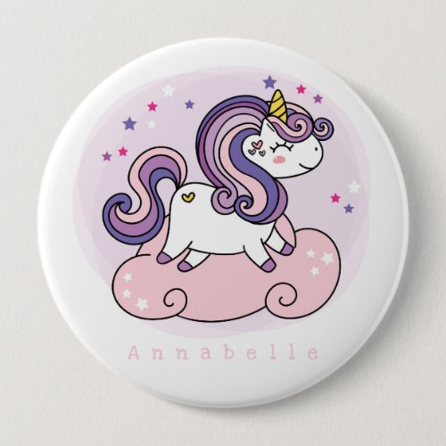 BADGE  UNICORN ON A PINK CLOUD BUTTON