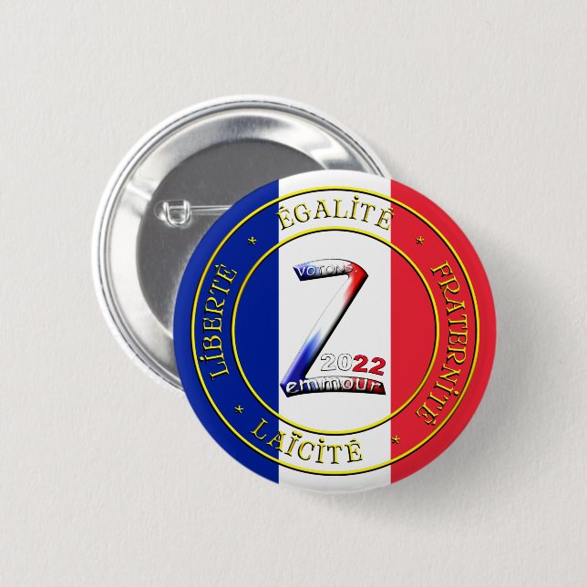 badge votez zemmour button (Front & Back)