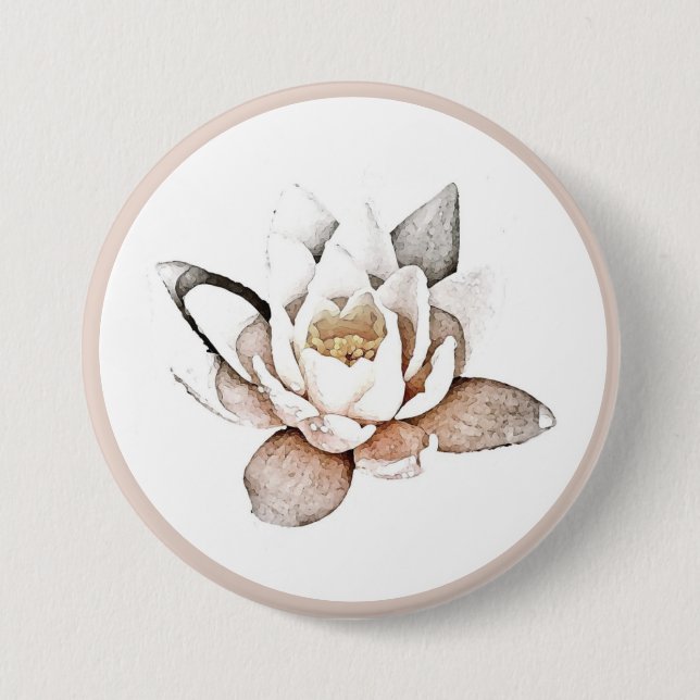 BADGE : WHITE LOTUS BUTTON (Front)