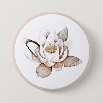 Badge : White Lotus Button by TINYLOTUS at Zazzle