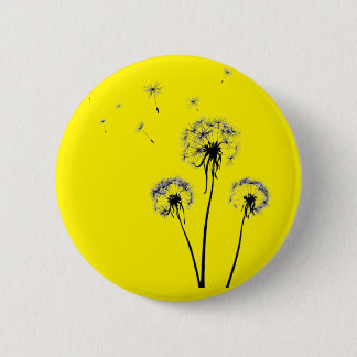 Badge with dandelion on yellow background button