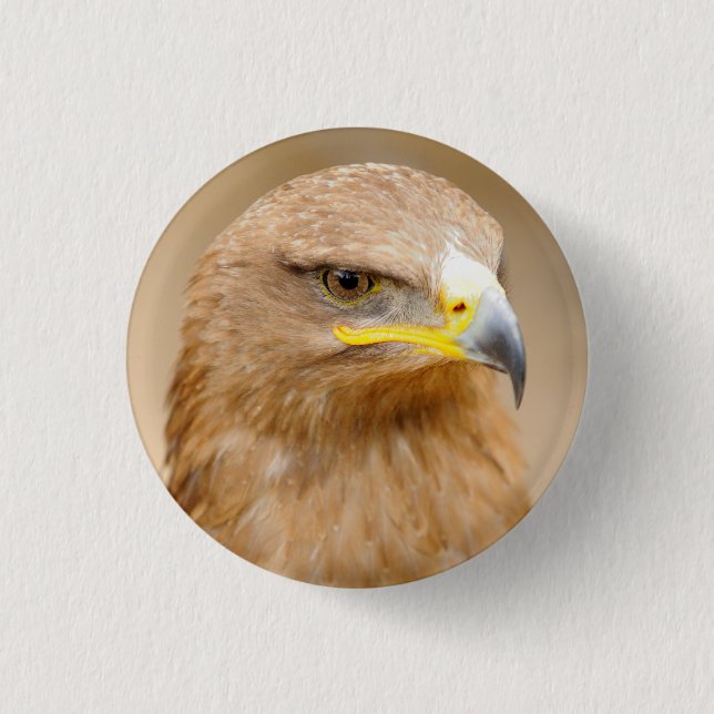 Badge with Golden Eagle Pinback Button (Front)