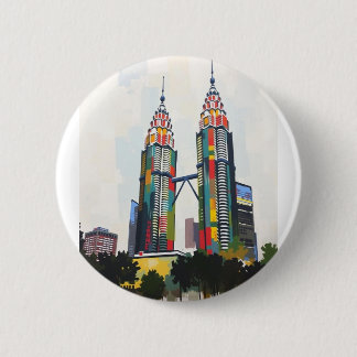 Badge With Petronas Towers In Malaysia  Button