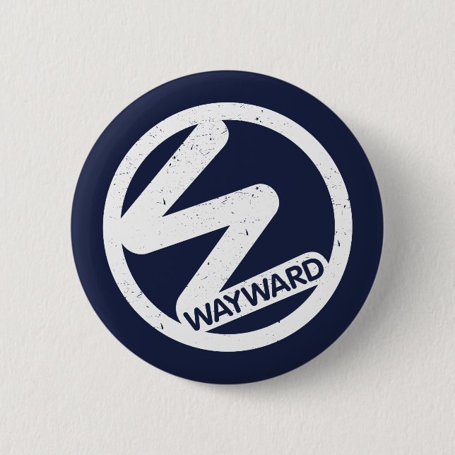 Badge with White Wayward Logo  Button (Front)