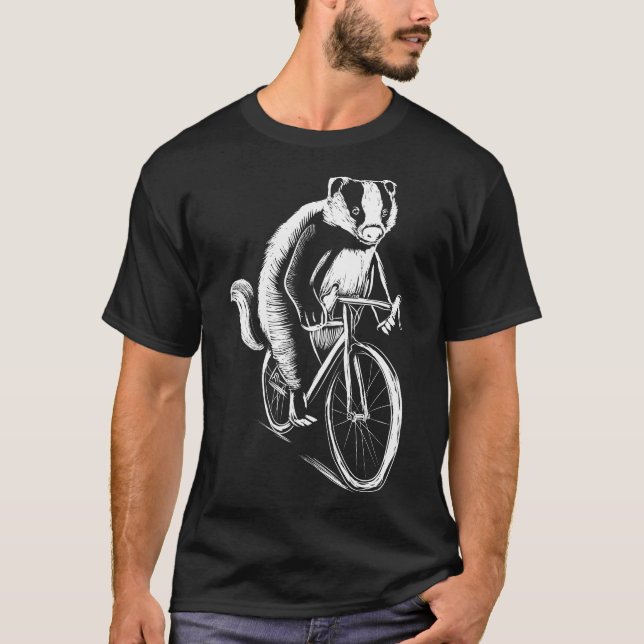 Badger Animal Bicycle Clothing Art Cyclist Gift Me T-Shirt (Front)