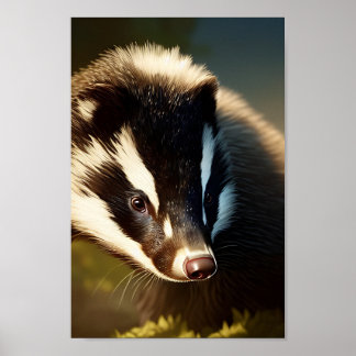 Badger art poster