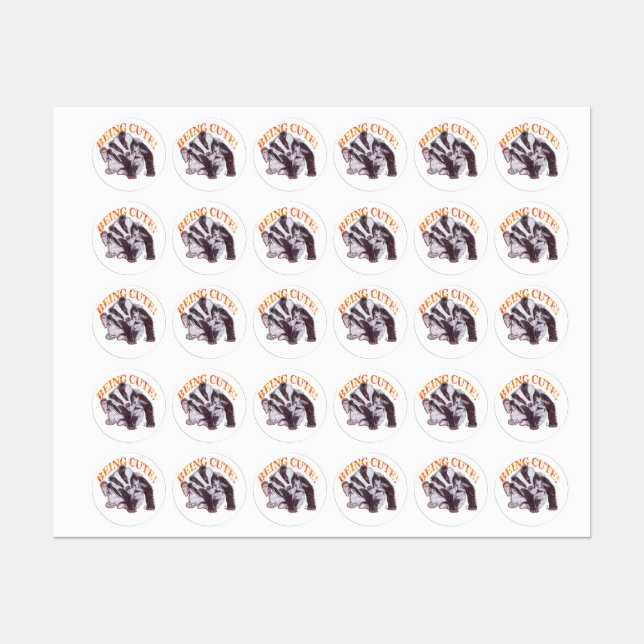 BADGER BEING CUTE LABELS (Sheet)