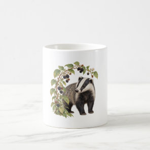 Badger Beside Blackberry Brambles Coffee Mug