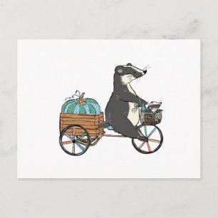 Badger Blue Pumpkin Holiday Postcard