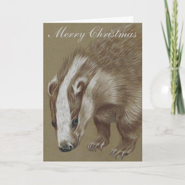 Badger British Wildlife Christmas cards (Front)