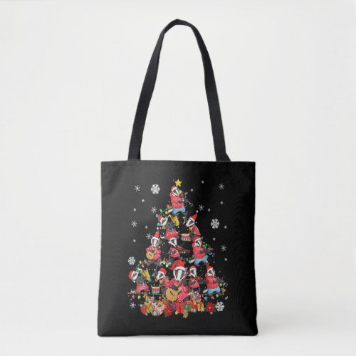 Badger Christmas Tree Cute Christmas Light Santa B Tote Bag