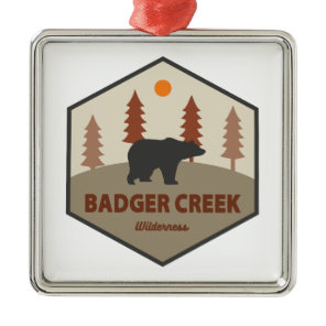 Badger Creek Wilderness Oregon Bear Metal Ornament