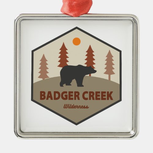 Badger Creek Wilderness Oregon Bear Metal Ornament