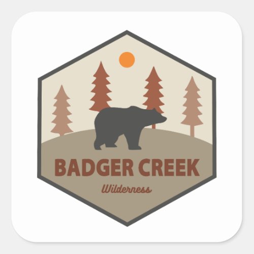 Badger Creek Wilderness Oregon Bear Square Sticker