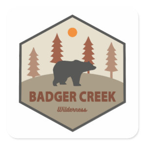 Badger Creek Wilderness Oregon Bear Square Sticker