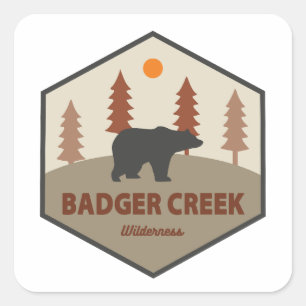 Badger Creek Wilderness Oregon Bear Square Sticker