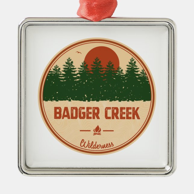 Badger Creek Wilderness Oregon Metal Ornament (Front)