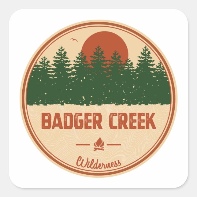 Badger Creek Wilderness Oregon Square Sticker (Front)