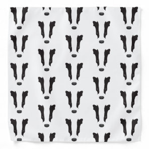 Badger Face Silhouette Bandana
