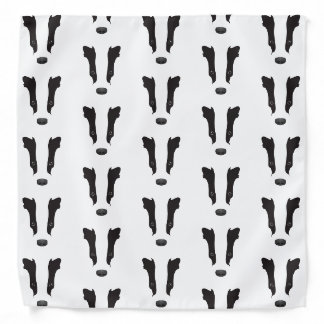 Badger Face Silhouette Bandana
