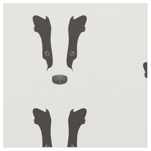 Badger Face Silhouette Fabric