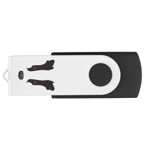 Badger Face Silhouette Flash Drive