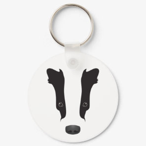 Badger Face Silhouette Keychain