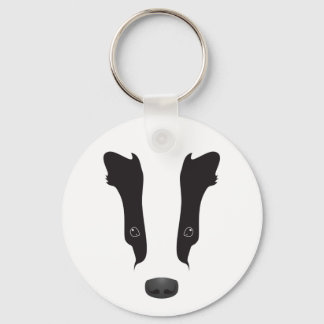 Badger Face Silhouette Keychain