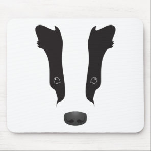 Badger Face Silhouette Mouse Pad