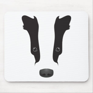 Badger Face Silhouette Mouse Pad