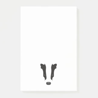 Badger Face Silhouette Post-it Notes