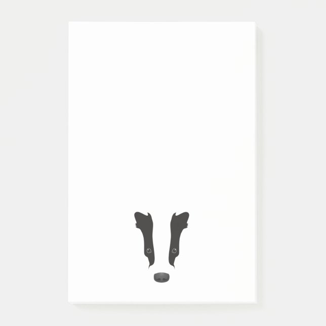 Badger Face Silhouette Post-it Notes (Front)