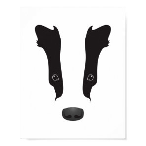 Badger Face Silhouette Poster