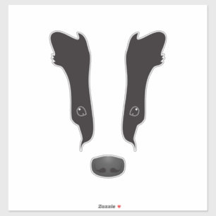 Badger Face Silhouette Sticker