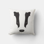 Badger Face Silhouette Throw Pillow